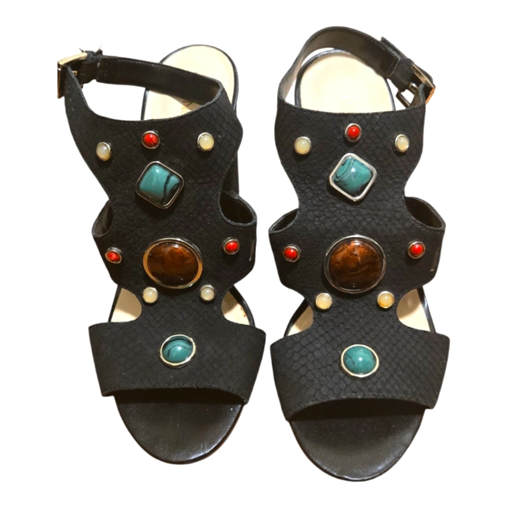 🌟Nine West Black Embellished Sandals